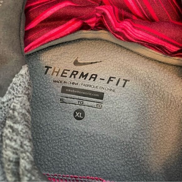 Women’s Nike thermafit hoodie sweatshirt size XL charcoal gray pink - Picture 3 of 6